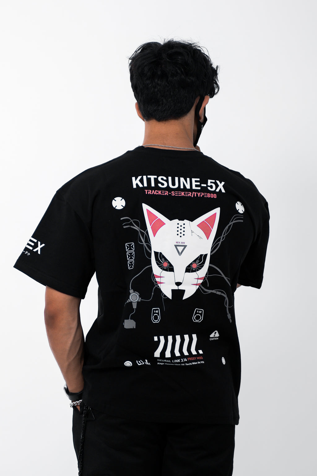 Kitsune-5X Black T-Shirt