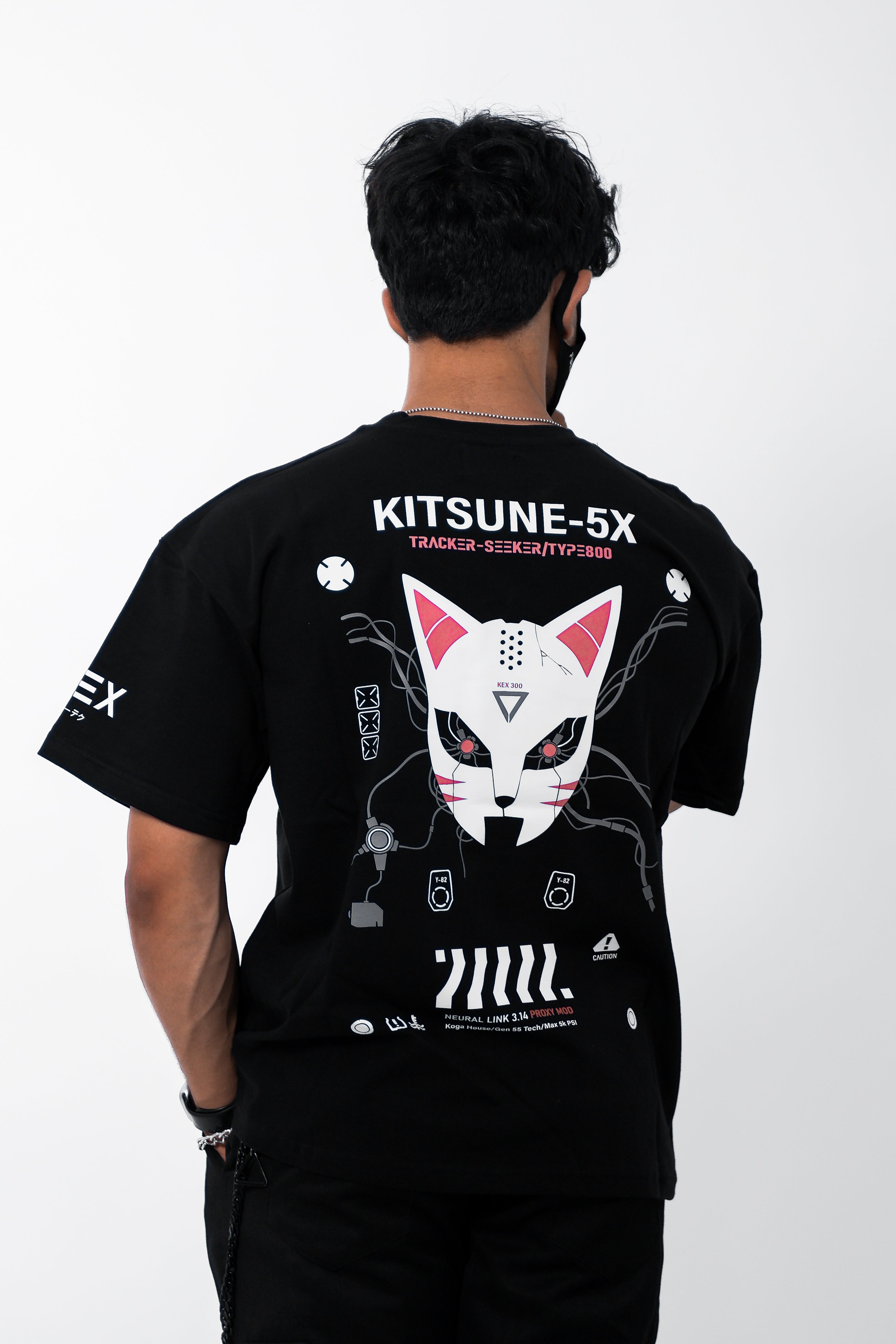 Kitsune-5X Black T-Shirt