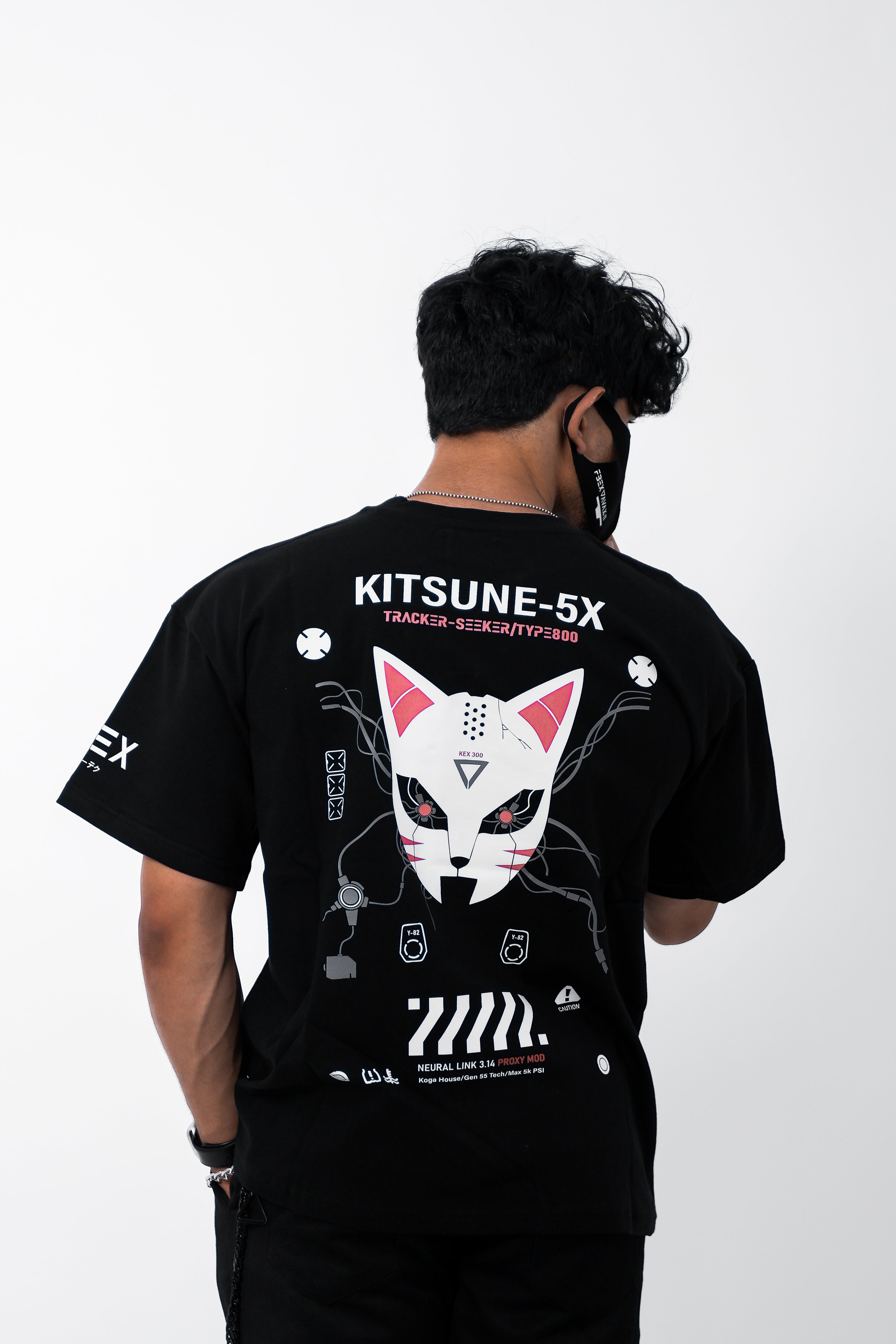 Kitsune-5X Black T-Shirt