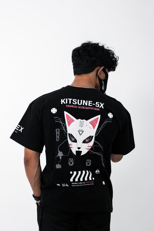 Kitsune-5X Black T-Shirt