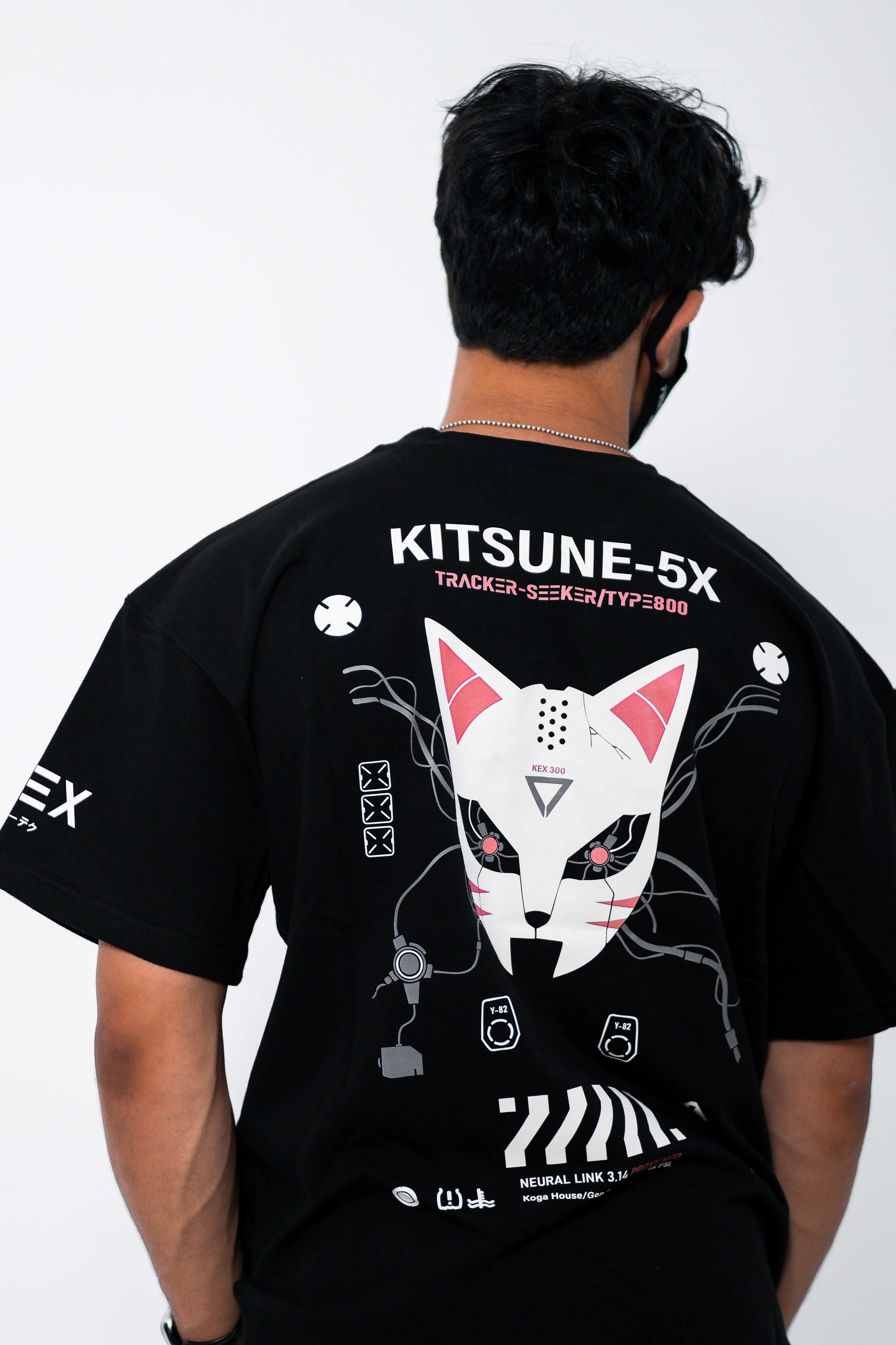 Kitsune-5X Black T-Shirt